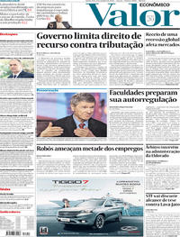 Capa do jornal Valor Econômico 03/10/2019