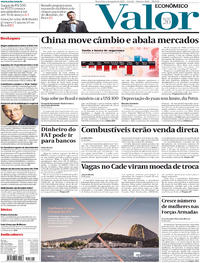 Capa do jornal Valor Econômico 06/08/2019