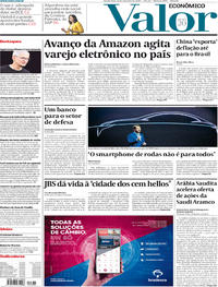 Capa do jornal Valor Econômico 11/09/2019