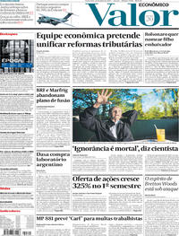 Capa do jornal Valor Econômico 12/07/2019