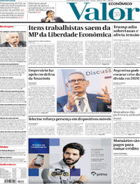 Capa do jornal Valor Econômico 14/08/2019