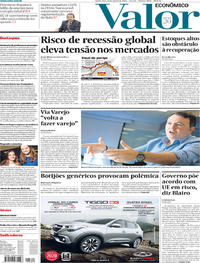 Capa do jornal Valor Econômico 15/08/2019