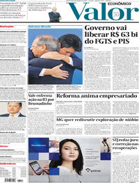 Capa do jornal Valor Econômico 17/07/2019