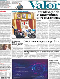 Capa do jornal Valor Econômico 18/09/2019