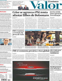 Capa do jornal Valor Econômico 18/10/2019
