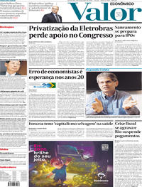 Capa do jornal Valor Econômico 18/12/2019
