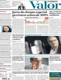 Capa do jornal Valor Econômico 19/08/2019