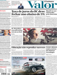 Capa do jornal Valor Econômico 19/09/2019