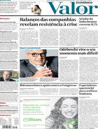 Capa do jornal Valor Econômico 20/05/2019