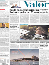 Capa do jornal Valor Econômico 20/08/2019
