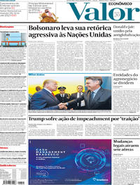 Capa do jornal Valor Econômico 25/09/2019