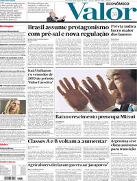 Capa do jornal Valor Econômico 29/10/2019