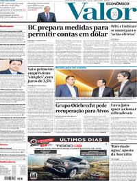 Capa do jornal Valor Econômico 30/05/2019