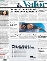 Capa do jornal Valor Econômico 04/02/2020