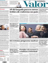 Capa do jornal Valor Econômico 06/01/2020