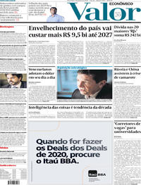 Capa do jornal Valor Econômico 07/01/2020