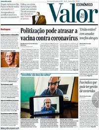 Capa do jornal Valor Econômico 16/10/2020