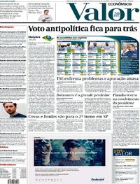 Capa do jornal Valor Econômico 16/11/2020