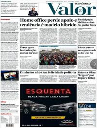 Capa do jornal Valor Econômico 19/11/2020