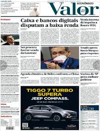 Capa do jornal Valor Econômico 22/10/2020