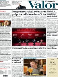 Capa do jornal Valor Econômico 09/12/2022