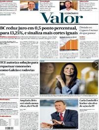 Capa do jornal Valor Econômico 03/08/2023