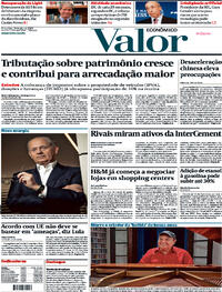 Capa do jornal Valor Econômico 18/07/2023