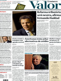 Capa do jornal Valor Econômico 27/01/2023