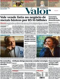 Capa do jornal Valor Econômico 28/07/2023