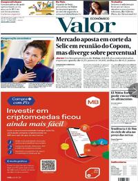 Capa do jornal Valor Econômico 31/07/2023