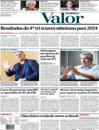 Capa do jornal Valor Econômico 08/04/2024