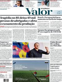 Capa do jornal Valor Econômico 08/05/2024