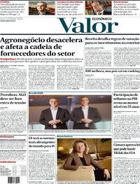 Capa do jornal Valor Econômico 14/03/2024