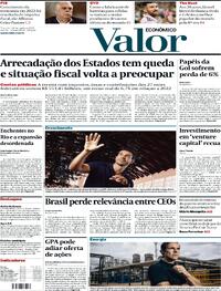 Capa do jornal Valor Econômico 16/01/2024
