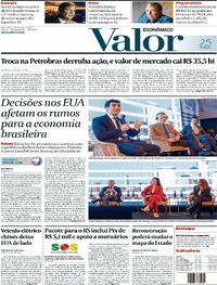 Capa do jornal Valor Econômico 16/05/2024