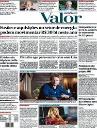 Capa do jornal Valor Econômico 18/04/2024