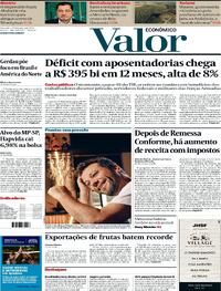 Capa do jornal Valor Econômico 19/01/2024