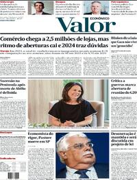 Capa do jornal Valor Econômico 22/02/2024
