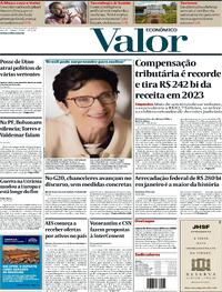 Capa do jornal Valor Econômico 23/02/2024