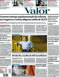 Capa do jornal Valor Econômico 25/04/2024