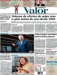Capa do jornal Valor Econômico 26/04/2024