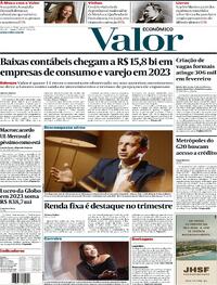 Capa do jornal Valor Econômico 28/03/2024