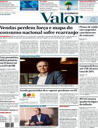 Capa do jornal Valor Econômico 29/05/2024