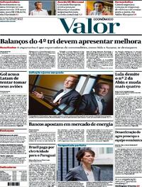 Capa do jornal Valor Econômico 31/01/2024