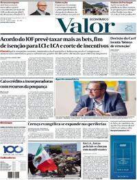 Capa do jornal Valor Econômico 09/06/2025