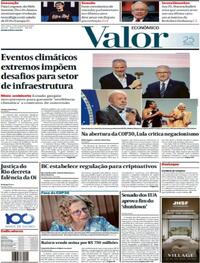 Capa do jornal Valor Econômico 11/11/2025