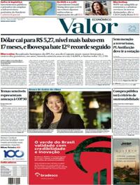 Capa do jornal Valor Econômico 12/11/2025