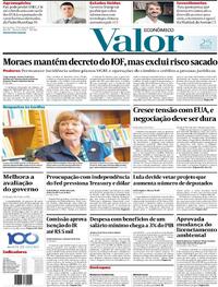 Capa do jornal Valor Econômico 17/07/2025