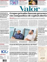 Capa do jornal Valor Econômico 18/12/2025