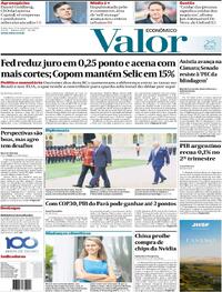 Capa do jornal Valor Econômico 19/09/2025